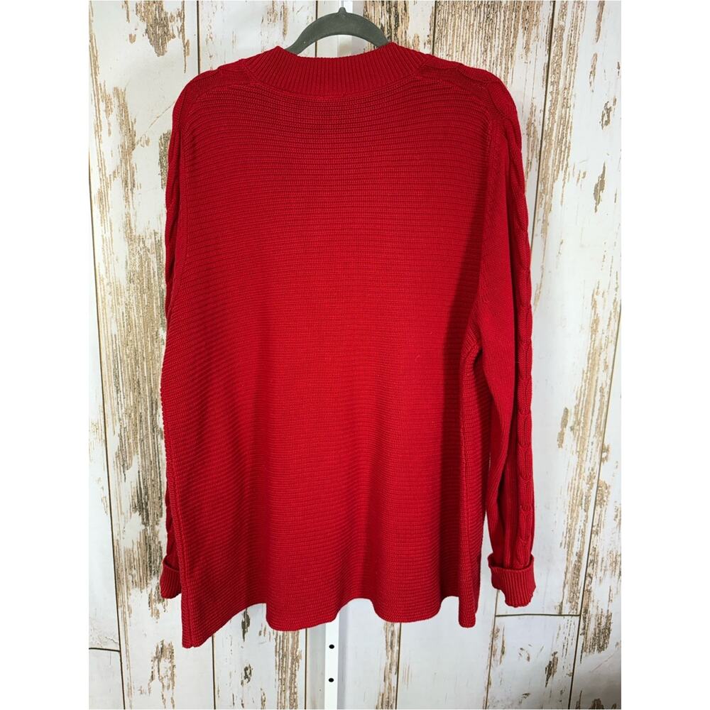 Cabi, Chunky Knit V-Neck Sweater. Cable Knit detail on Sleeve. Size XL. - Picture 6 of 6
